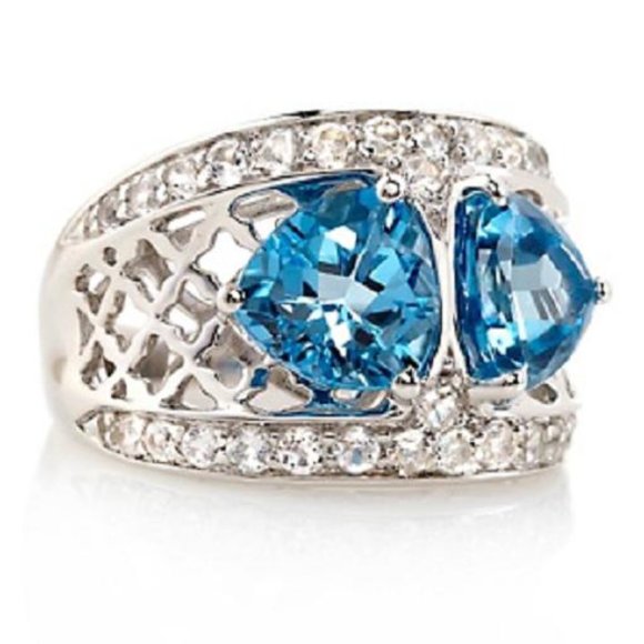 Victoria Wieck 4.72ct Swiss Blue Topaz Ring - Picture 3 of 15